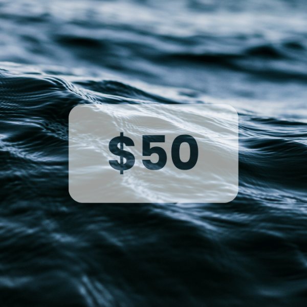 Water with $50 showing in text